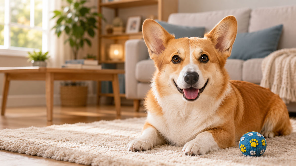 Happy Corgi for the Corgi age guide