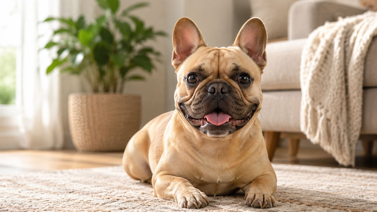 Happy French Bulldog for the French Bulldog age guide
