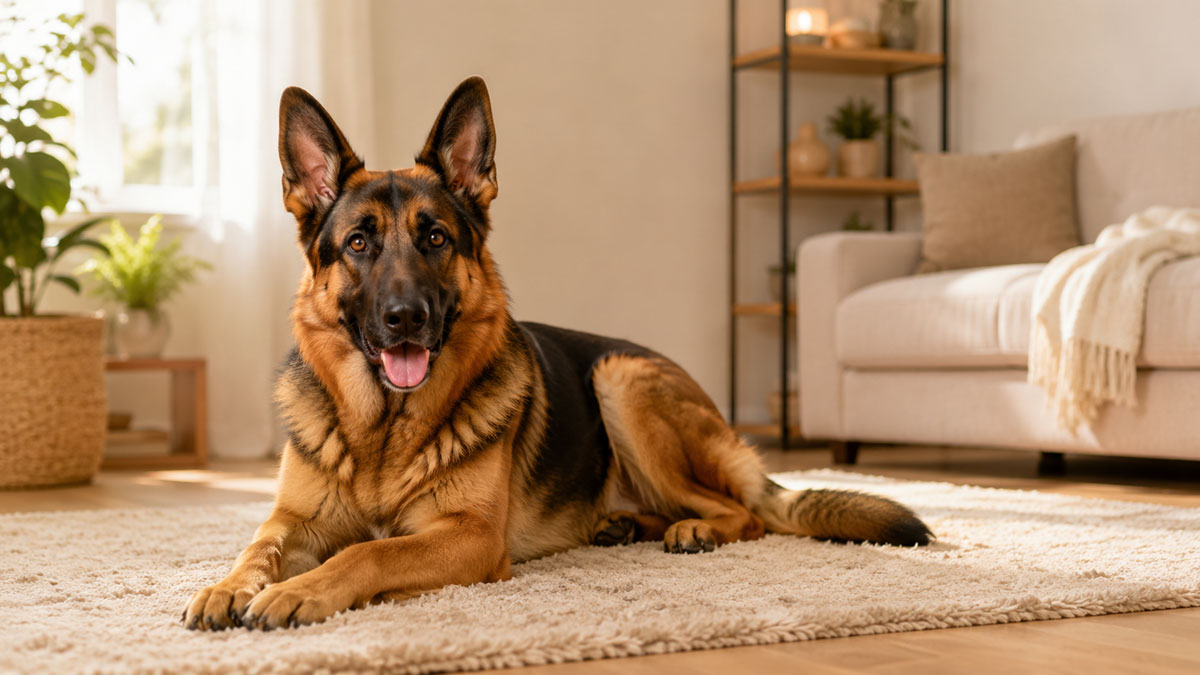 Happy German Shepherd for the German Shepherd age guide