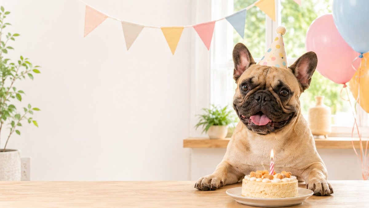 Happy senior dog birthday scene for Senior Dog Birthday Ideas by Age